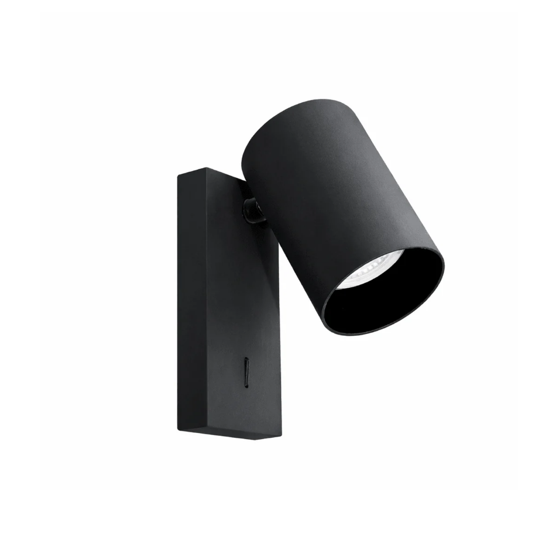 Modern black wall mounted reading lamp