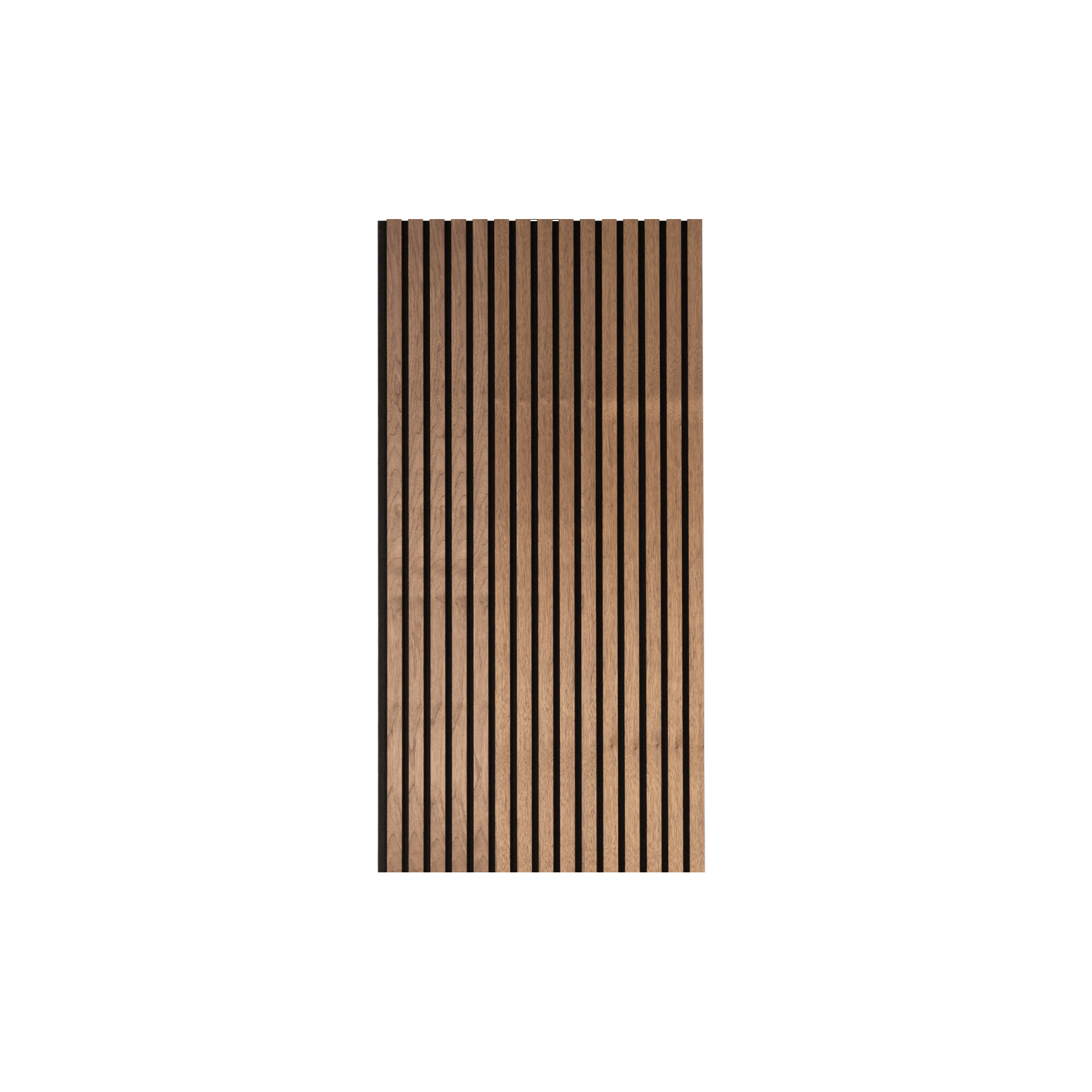 A 120cm x 60cm acoustic wall panel in walnut on a white background