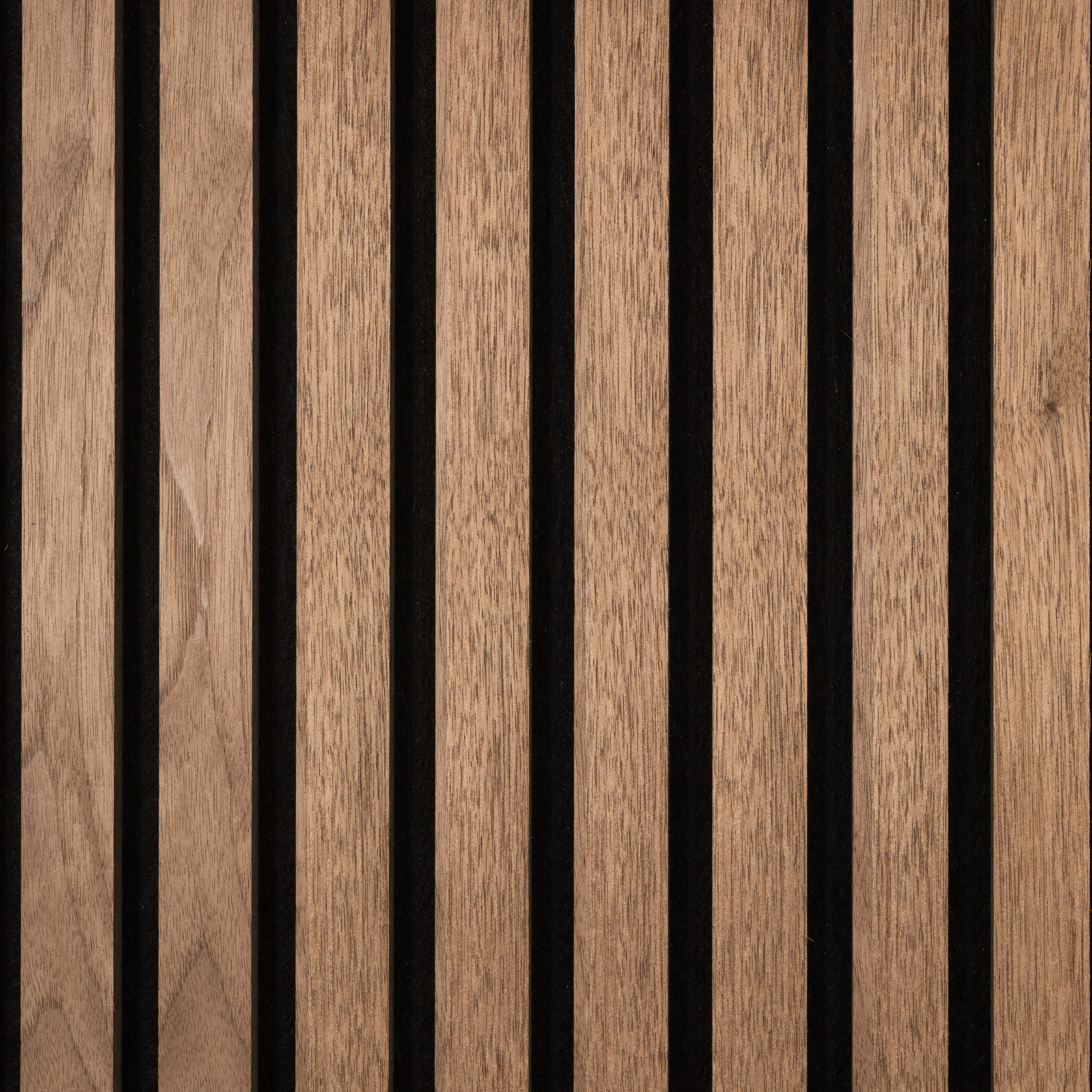 Close up view of wooden acoustic panel with black felt